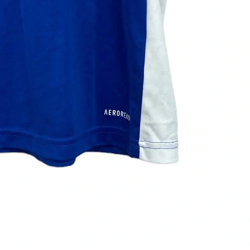TS73 Mens Adidas Aeroready Athletic 3 Stripe Performance Soccer Jersey S